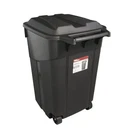 Hyper Tough 45 Gallon Wheeled Heavy Duty Plastic Garbage Can, Attached Lid. Fixed Price $38.95.