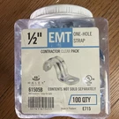 Halex 61505B 1/2 Emt One Hole Strap Contractor Clear Pack. Fixed Price $12.00.