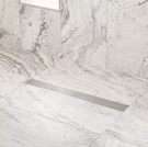 Signature Hardware - 60" Carmen Linear Shower Drain Brushed Stainless Steel. Fixed Price $130.00.