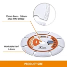 Diamond Circular Saw Blade Cutting For Mental Steel Wood Concrete 3PCS 75MM/3''. Fixed Price $17.90.