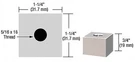Crl SQ12575SC Satin Chrome 1-1/4" Square Standoff Base 3/4" Length. Fixed Price $18.96.