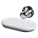 Franz Viegener Ceramic Soap Dish And Brass Holder, Wall-mount, Polished Chrome. Fixed Price $34.99.