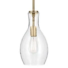 Kichler 42456 Everly 7"W Mini Pendant - Natural Brass / Clear. Fixed Price $155.99.