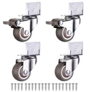 4 Pcs L-shape Caster Wheels 1.5 Inch Side Mount, Swivel Plate Heavy Duty Set. Fixed Price $29.44.