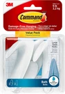 Command Bath Towel Value Pack, Clear Frosted, 3-LARGE Hooks, 3-WATER-. Fixed Price $20.99.