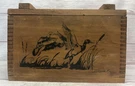 Vintage Wooden Ammo Box The Classic Evans Sports Duck Scene Lockable Game Track. Fixed Price $39.99.