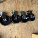 Husky 4 Wheel (locking & Swivel) Caster Set, 5" X 2", Model # G0502AC- New. Fixed Price $28.00.