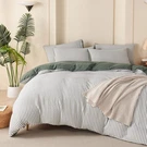 Green King Comforter Set Striped 100% Soft Washed Microfiber Jacquard 3 Piece.... Fixed Price $82.66.