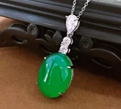 Glow Chalcedony Pendant, 18K Gold Vermeil, Lab Grown White Diamond Elegance. Fixed Price $280.00.