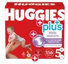 Size Huggies Little Movers Baby Diapers, 27LBS And Up, 156 Count. Fixed Price $67.99.