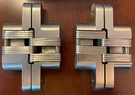 2 Deltana Concealed Invisible Door Hinges 1X4-5/8 Solid Brass Satin Nickel US15. Fixed Price $34.99.