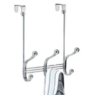 Chrome Over The Door Hanging Organizer With 3 Double Hooks For Storage. Fixed Price $19.09.