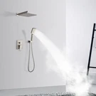 12" Rain Shower Head Casainc 3-SPRAY Functions Ceiling Mount Dual Brushed Nick. Fixed Price $115.95.
