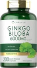 Ginkgo Biloba 6000MG 200 Capsules Non-gmo, Gluten Free By Carlyle. Fixed Price $15.99.