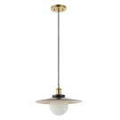 Jonathan Hadley 14.5 In. Black And Gold Iron/frosted Glass Led Pendant Light. Fixed Price $59.80.