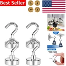 Heavy-duty Magnetic Hooks For Door And Ceiling 30 Lbs Load Capacity, 4 Pcs. Fixed Price $12.38.