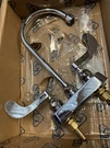 T&s Brass B-1141-04 4" Deck Mount Workboard Faucet W/ 6" Swing Gooseneck. Fixed Price $180.00.