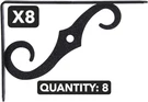 Nos 8-PACK Hillman Group 852001 8X5.5 Ornamental Shelf Bracket Antique Black. Fixed Price $73.99.