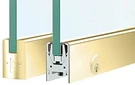 Crl Polished Brass Low Profile Door Rail With Lock 35-3/4" Length DR2SPB12SL. Fixed Price $690.00.
