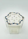 White Stone Blue Floral Inlay Carved Polished Trinket Jewelry Box Hinged. Fixed Price $24.00.