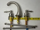 Signature Hardware Bathroom Faucet & 2 Handles Brushed Nickel Widespread. Fixed Price $60.00.