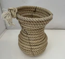 Handmade Rope Decorative Fluted Vase Basket 8" Tall By 5" Diameter Its Widest. Fixed Price $12.89.