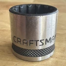 Craftsman 18MM Shallow Socket 3/8" Drive Spline Universal 24984. Fixed Price $8.95.