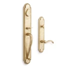 Signature Hardware Marconi Entrance Set - Lever Handle, Left Hand, Satin Brass. Fixed Price $229.95.