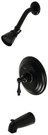 Kingston Brass KB363.AL Restoration Tub And Shower Trim Package - Black. Fixed Price $305.47.