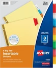 Avery 8-TAB Binder Dividers, Insertable Multicolor Big Tabs, 10 Sets (11111). Fixed Price $25.50.