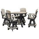 Os Home And Office CR130WWBK-K Five Piece Round Counter Height Dining Set. Fixed Price $3182.64.