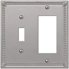 Amerelle Imperial Bead Brushed Nickel Gray 2 Gang Metal Rocker/toggle Wall Plate. Fixed Price $12.95.