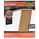 Gator 9" X 11" Bare Wood Sanding Sheets, 220 Grit, 25 Pack Brown. Fixed Price $21.99.