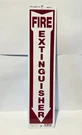 Hillman 844112 White And Red Aluminum Fire Extinguisher Sign With Arrow Symbol. Fixed Price $9.99.
