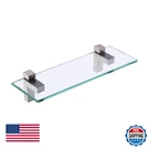 Kes 14" Tempered Glass Bathroom Shelf, 8MM Thick Wall Mount, Brushed Nickel. Fixed Price $48.42.