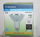 Westinghouse 75W Equiv 10W Led Bulb Flood Light PAR30 Medium Base Cool Bright. Fixed Price $5.95.