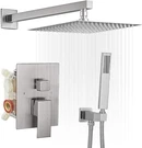 Bwe 12 Inch Square Shower Head System 2-FUNCTIONS Bathroom Luxury Rain Mixer. Fixed Price $169.00.