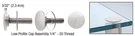 4PC - C.r. Laurence LPC34SC Satin Chrome Low Profile Standoff Cap For 3/4 Base. Fixed Price $37.50.