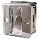 Square Pocket Door Lock, Privacy (bed/bath) Latch, Polished Chrome By Stone Harb. Fixed Price $24.20.
