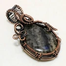Dot Rutile Gemstone Handmade Wire Wrap Copper Gift Jewelry Pendant 2.1" Pg 1168. Fixed Price $8.75.