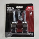 Ace Hardware Plastic Stem Casters 1-1/4" Furniture Wheels 2 Pack New. Fixed Price $8.95.