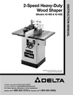 Delta 43-460 43-459 Instruction Manual User Guide For 2 Speed Wood Shaper. Fixed Price $16.95.