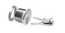 Polished Stainless Keyed Cylinder For Center Lock With Deadlatch By Laur. Fixed Price $65.00.