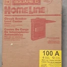 Square Homeline HOM612L100RBCP Outdoor Main Lug Panel 100A 6-SPACE 12-CIRCUIT. Fixed Price $80.00.