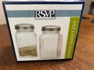 Rsvp International Retro Style Glass Salt And Pepper Shakers. Fixed Price $23.95.