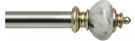 Bali Faux-marble Adjustable 66-120" Nickel 1" Curtain Rod Single Finial Defect. Fixed Price $34.99.