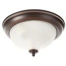 Hampton Bay 2-LIGHT Oil-rubbed Bronze Flushmount Frosted Swirl Fixture New. Fixed Price $39.93.
