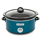 Scallop Pattern 4.5 Quart Slow Cooker In Blue. Fixed Price $54.00.
