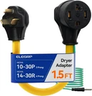 1.5FT Dryer Adapter Cord, Nema 10-30P To 14-30R, Prong Old House. Fixed Price $40.72.