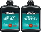 Minwax 40916 Pint Water Based Clear Gloss Wipe-on Polycrylic Wood Finish 2 Pk. Fixed Price $69.93.